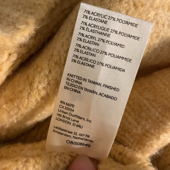 NWT Free People Bradley Camel Heather popcorn funnel neck style size Large - Picture 11 of 12